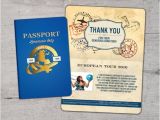 3×5 Graduation Party Invitations Thank You Card Passport Passport Invitation Travel