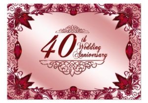 40 Wedding Anniversary Invitations 40th Wedding Anniversary Invitation 11 Cm X 16 Cm