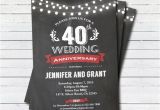 40 Wedding Anniversary Invitations 40th Wedding Anniversary Invitation Red 40th Wedding