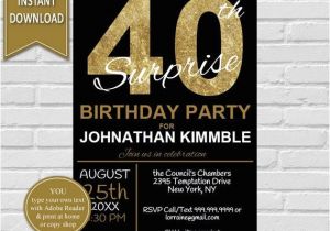 40 Year Birthday Invitation Template 40th Surprise Birthday Invitation 40th Birthday Invite