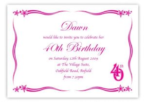 40th Bday Party Invites 40th Birthday Party Invitation Birthdays