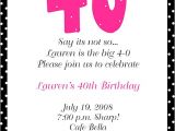 40th Bday Party Invites 40th Birthday Party Invitation Wording