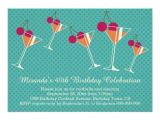40th Birthday Cocktail Party Invitations Modern Martini Cocktail 40th Birthday Party 5 Quot X 7