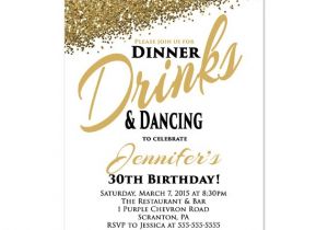 40th Birthday Dinner Invite Wording 30th Any Age Birthday Invitation Dinner Drinks by