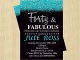 40th Birthday Invitations Female 40th Birthday Invitation Women forty and Fabulous by