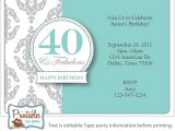 40th Birthday Invitations Free Templates Surprise 40th Birthday Invitation Free Template