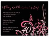 40th Birthday Invitations with Photo Cabiri Pink 40th Birthday Invitations