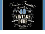 40th Birthday Invitations with Photo Vintage Dude 40th Birthday Party Invitations