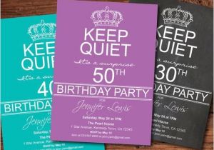40th Birthday Invite Language Adult Surprise 50th Birthday Party Invitation Men Women