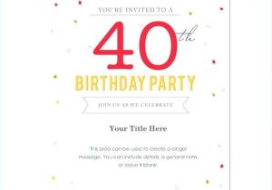 40th Birthday Invite Language Free 40th Birthday Party Invitation Templates Image