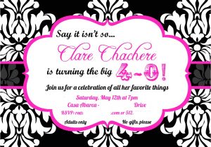 40th Birthday Invite Wording for Her 40th Birthday Invitations for Her Free Invitations Ideas
