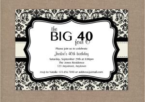 40th Birthday Party Invitation Wording 8 40th Birthday Invitations Ideas and themes – Sample