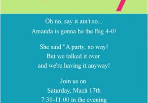40th Birthday Party Invitation Wording Funny Invitations for 40th Birthday Quotes Quotesgram