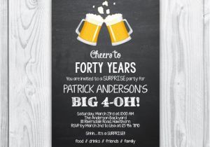 40th Birthday Party Invitations for Men 40th Birthday Invitation 40th Birthday Invitation for Men