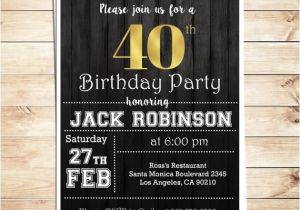40th Birthday Party Invitations for Men Surprise 40th Birthday Party Invitations for Him Men 40th