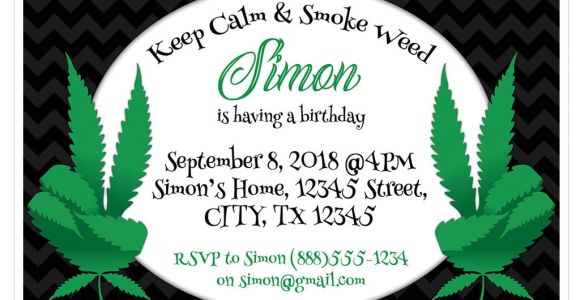 420 Party Invitations Marijuana Black Birthday Party Invitations – Paper Blast