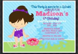 420 Party Invitations Pool Party Girl 4 Personalized Party Invitation