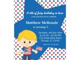 4th Birthday Party Invitations Boy 4th Of July Birthday Boy 5×7 Paper Invitation Card Zazzle