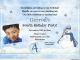 4th Birthday Party Invitations Boy Blue Snowman 4th Birthday Invitation Little Boy 39 S