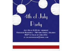 4th Of July Birthday Party Invites 4th Of July Party Lanterns Invitation
