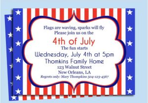 4th Of July Party Invite Template 4th July Birthday Party Invitations