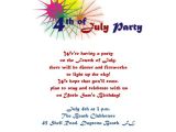 4th Of July Party Invite Wording 4th Of July Party Invitations 5 Wording