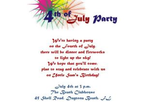 4th Of July Party Invite Wording 4th Of July Party Invitations 5 Wording