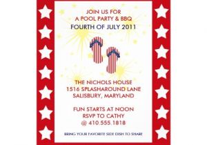 4th Of July Pool Party Invite 4th Of July Pool Party & Bbq Invitations 5" X 7