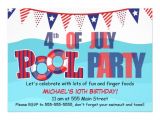 4th Of July Pool Party Invite Pool Party Invitation 4th July