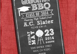 4×6 Graduation Party Invitations Bbq Graduation Party Invitation Chalkboard Style 4×6 or 5×7
