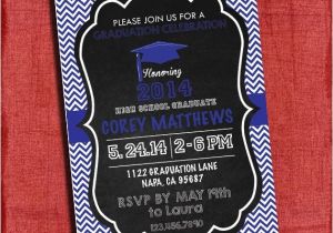 4×6 Graduation Party Invitations Graduation Party Invitation Chevron and Chalkboard Style 4×6