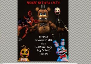 5 Nights at Freddy S Birthday Invitations Five Nights at Freddy S Party Personalized Party