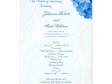 5 X 7 Wedding Invitation Template Blue Hydrangea 5×7 Wedding Program Template Card Zazzle