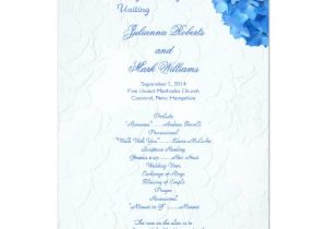 5 X 7 Wedding Invitation Template Blue Hydrangea 5×7 Wedding Program Template Card Zazzle