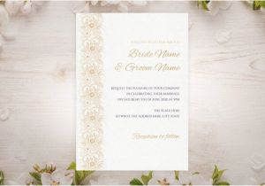 5 X 7 Wedding Invitation Template Diy Printable 5×7 Wedding Invitation Template Gold Heart