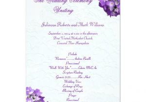 5 X 7 Wedding Invitation Template Purple Hydrangeas 5×7 Wedding Program Template 5×7 Paper
