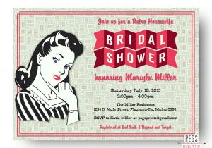 50 S Bridal Shower Invitations Retro Housewife Bridal Shower Invitation Printable by