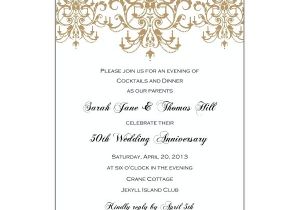 50 Wedding Anniversary Invitations Wording 50th Anniversary Party Invitations Template Resume Builder