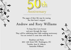 50 Wedding Anniversary Invitations Wording 50th Wedding Anniversary Party Invitation Wording
