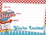 50s Party Invitation Templates Free 1950s Retro Party Invitetemplate Printable Party Kits