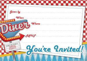 50s Party Invitation Templates Free 1950s Retro Party Invitetemplate Printable Party Kits