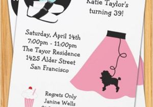 50s Party Invitation Templates Free Retro 50 39 S Poodle Skirt Party Invitation