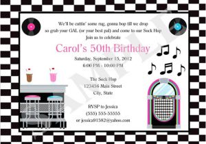 50s Party Invitations Free Printable 50s Diner Birthday Party event Invitation