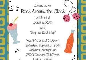 50s theme Party Invitations Image Detail for 50 39 S theme Birthday Party Invitation