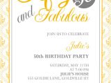 50th Birthday Invitation Ideas Free Fifty and Fabulous – 50th Birthday Invitation