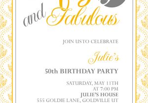 50th Birthday Invite Templates Uk Fifty and Fabulous 50th Birthday Invitation Party