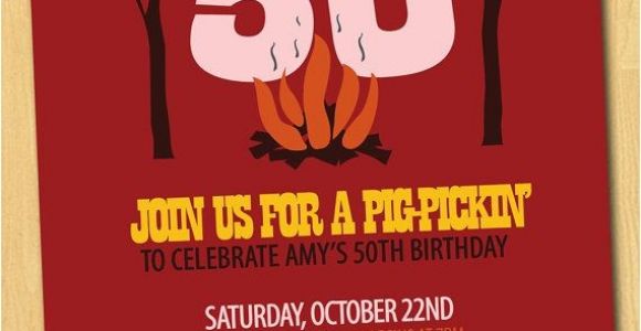 50th Birthday Roast Invitations Pig Roast Birthday Invitation Bbq Pig Pickin Printable