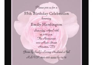 55th Birthday Party Invitations 55th Birthday Party Invitation Rose for 55th Zazzle