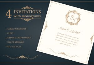 6 X 6 Wedding Invitation Template Wedding Invitations with Monograms Wedding Templates