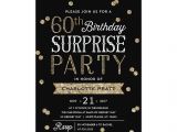 60th Birthday Brunch Invitations 60th Glitter Confetti Surprise Party Invitation Surprise